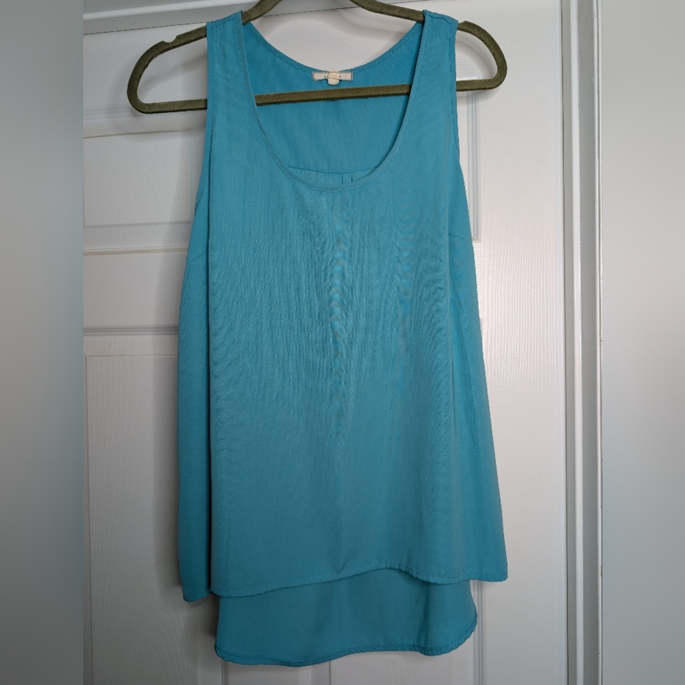 Pleione Seeveless Blue Tank Top Blouse